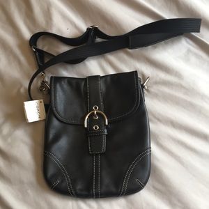 Black Leather Coach Crossbody
